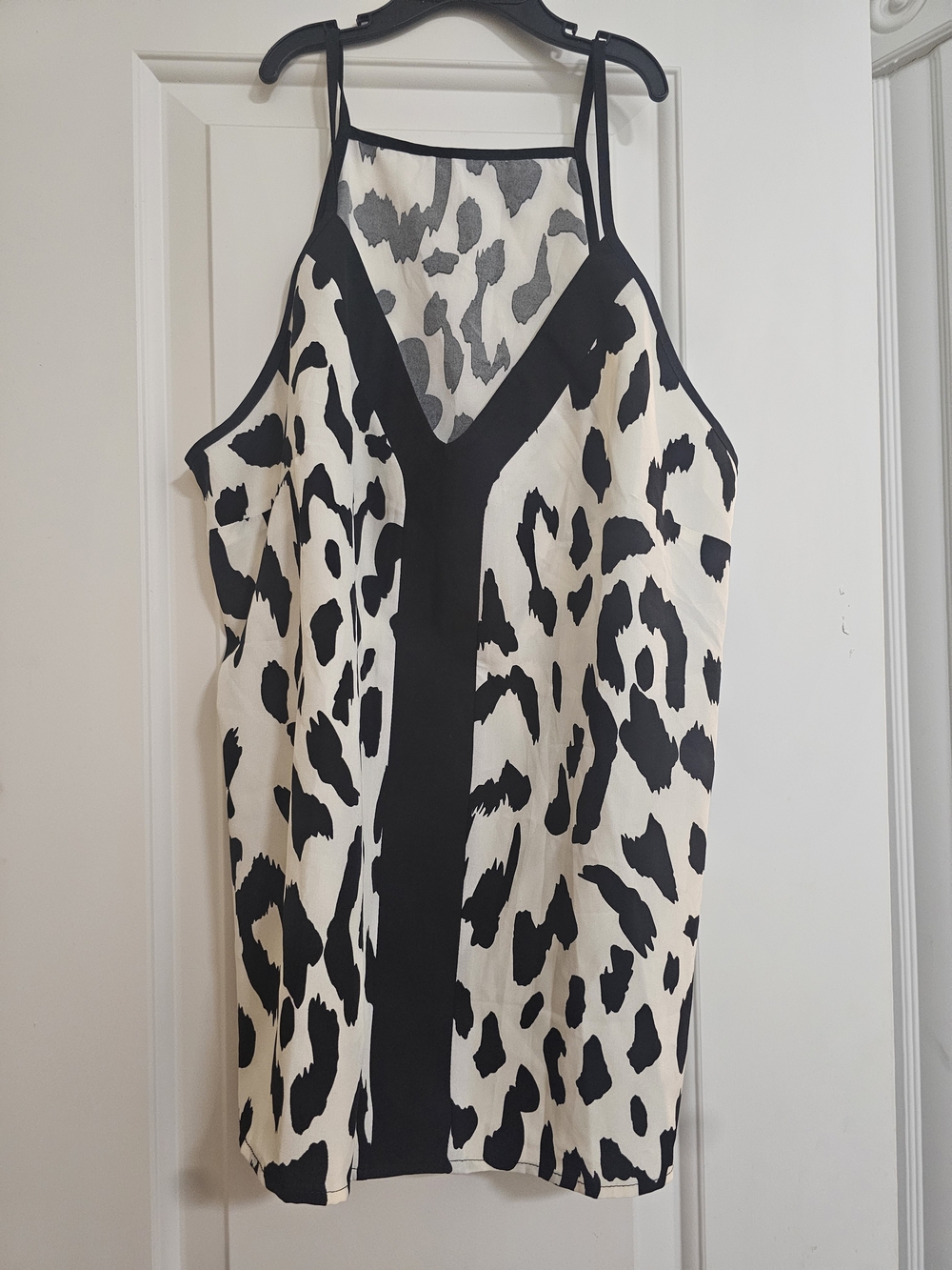 ​Niay Black and White Animal Print Sleeveless Tank Top - Size: L (EU 40/42, US 8